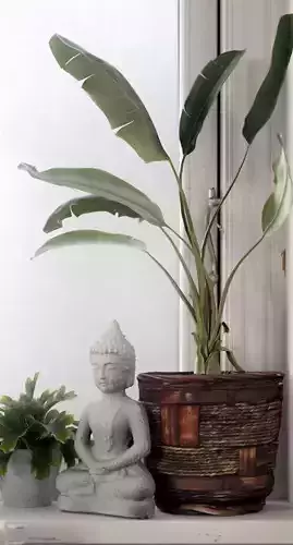 Straw Flowerpot photoscanned model