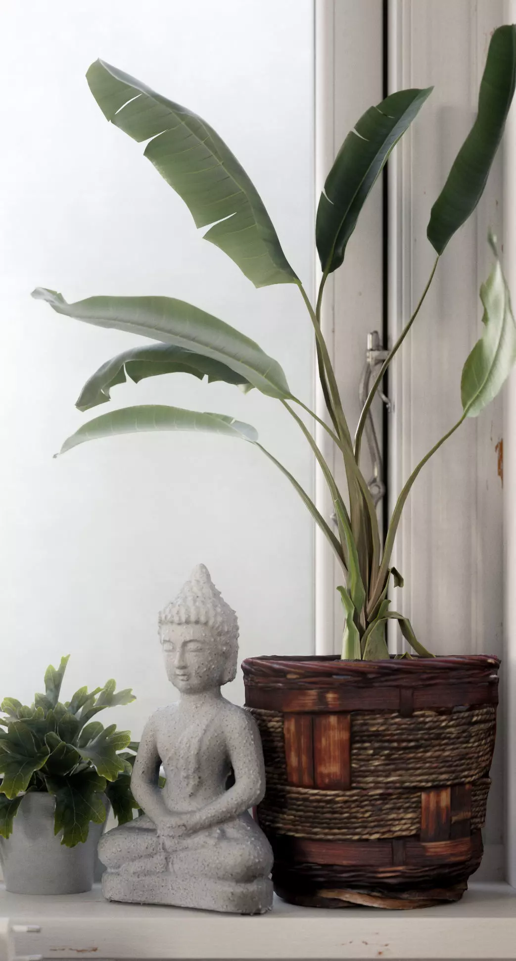 Straw Flowerpot photoscanned model 3D model_0