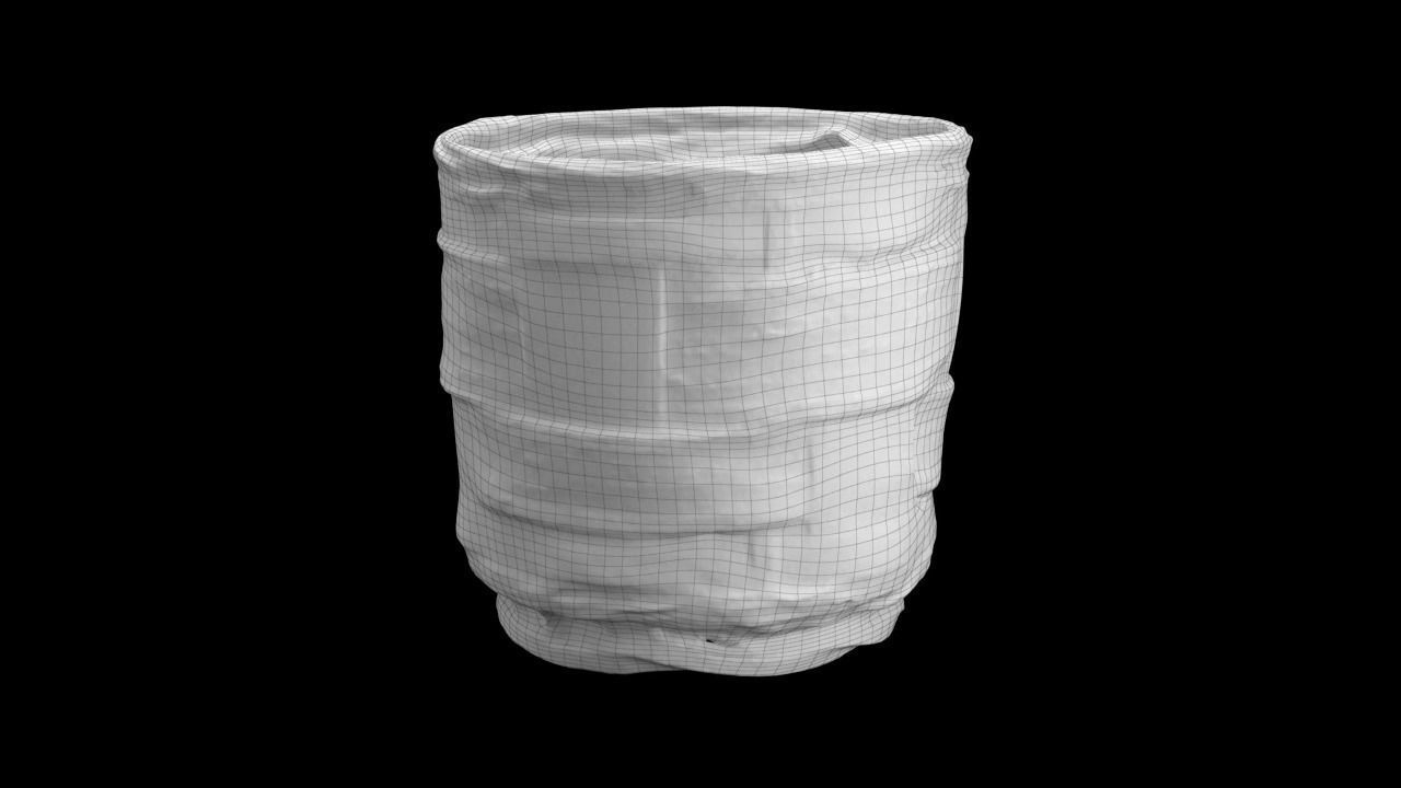 Straw Flowerpot photoscanned model 3D model_5