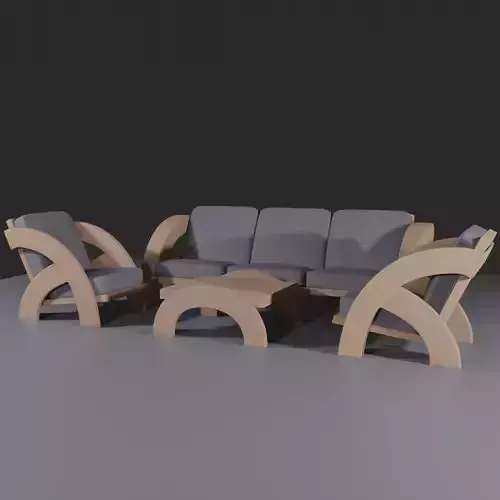 Accent Armchair and Couch set Blender EEVEE