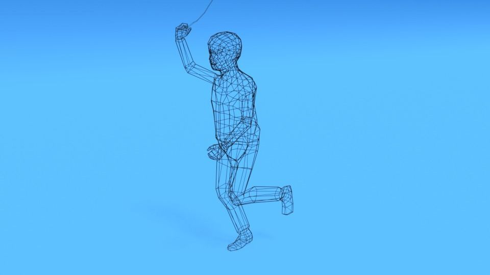 Low Poly Kid Running With a Kite Low-poly 3D model_12