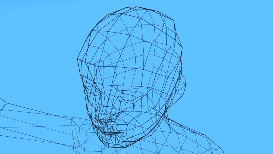 Low Poly Kid Running With a Kite Low-poly 3D model_15