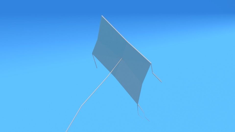 Low Poly Kid Running With a Kite Low-poly 3D model_9