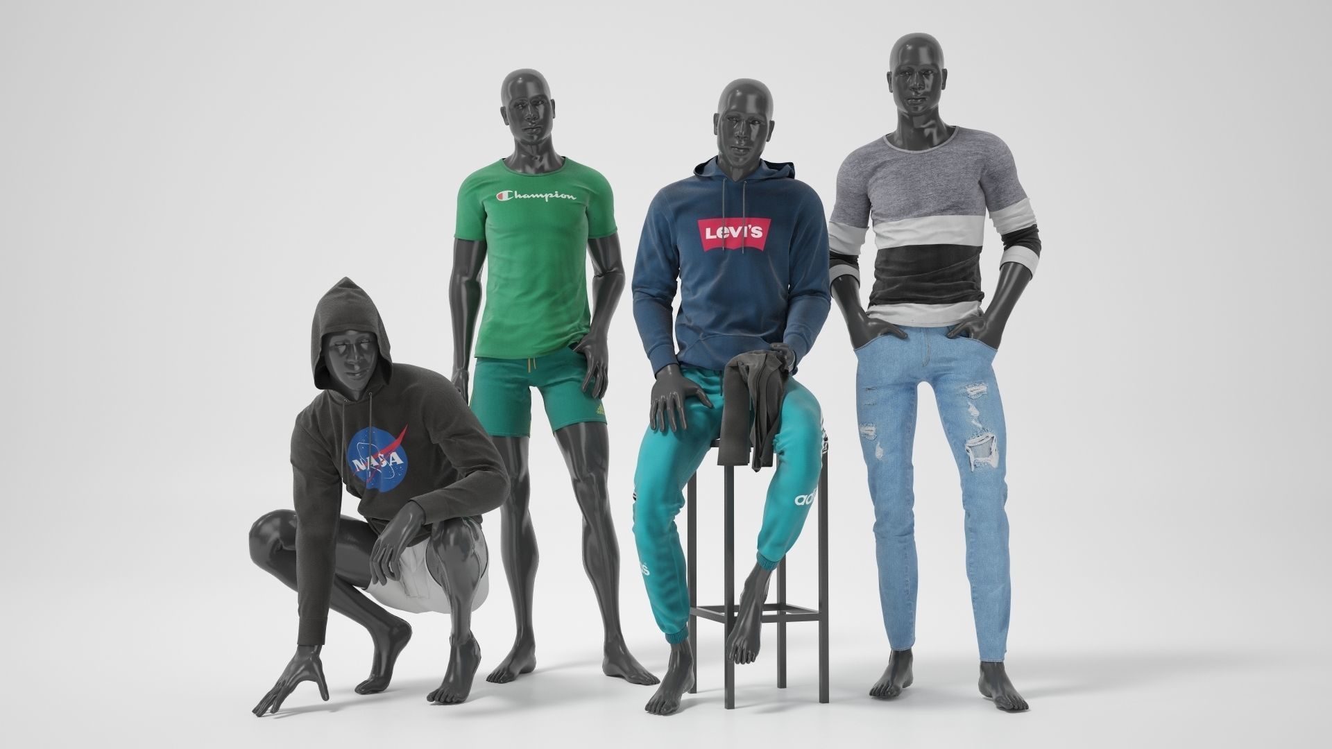Male mannequins whith clothes  FULL PACK 3D Model Collection_7
