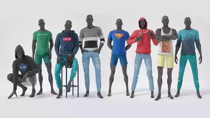 Male mannequins whith clothes  FULL PACK 3D Model Collection