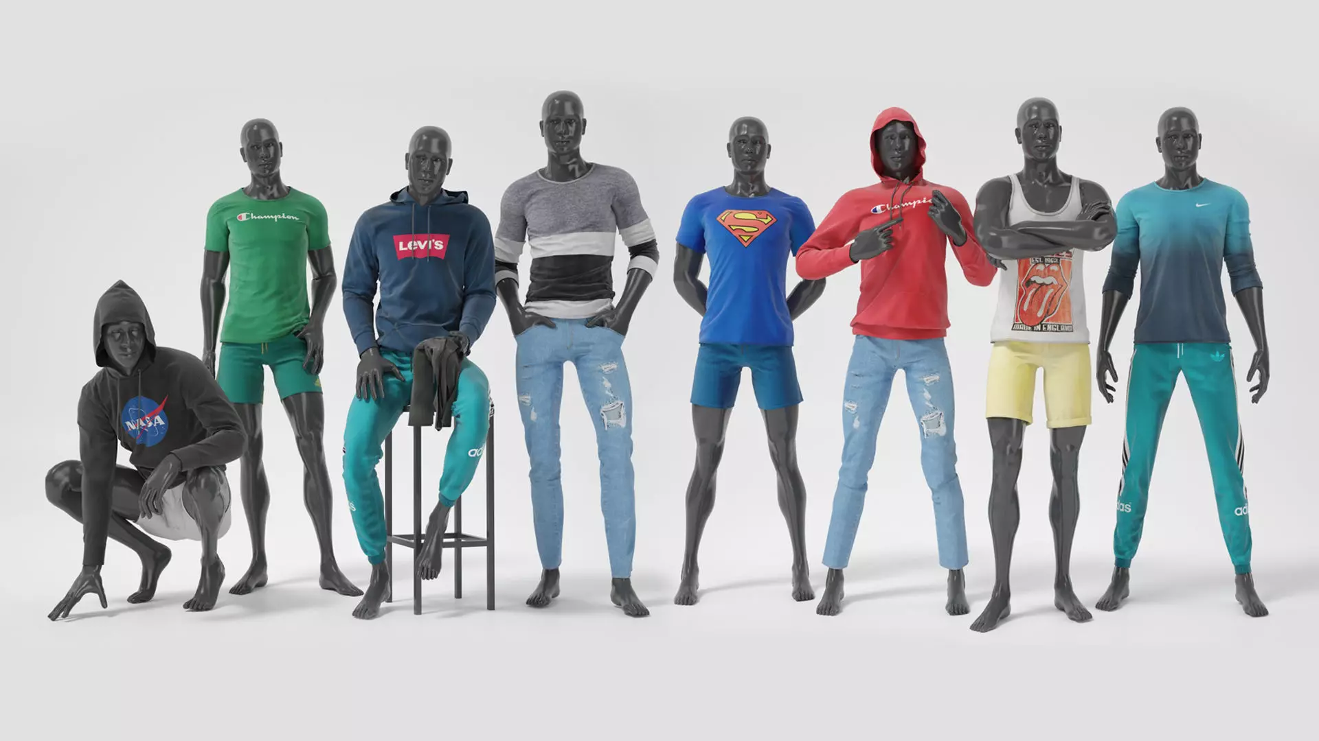 Male mannequins whith clothes  FULL PACK 3D Model Collection_0