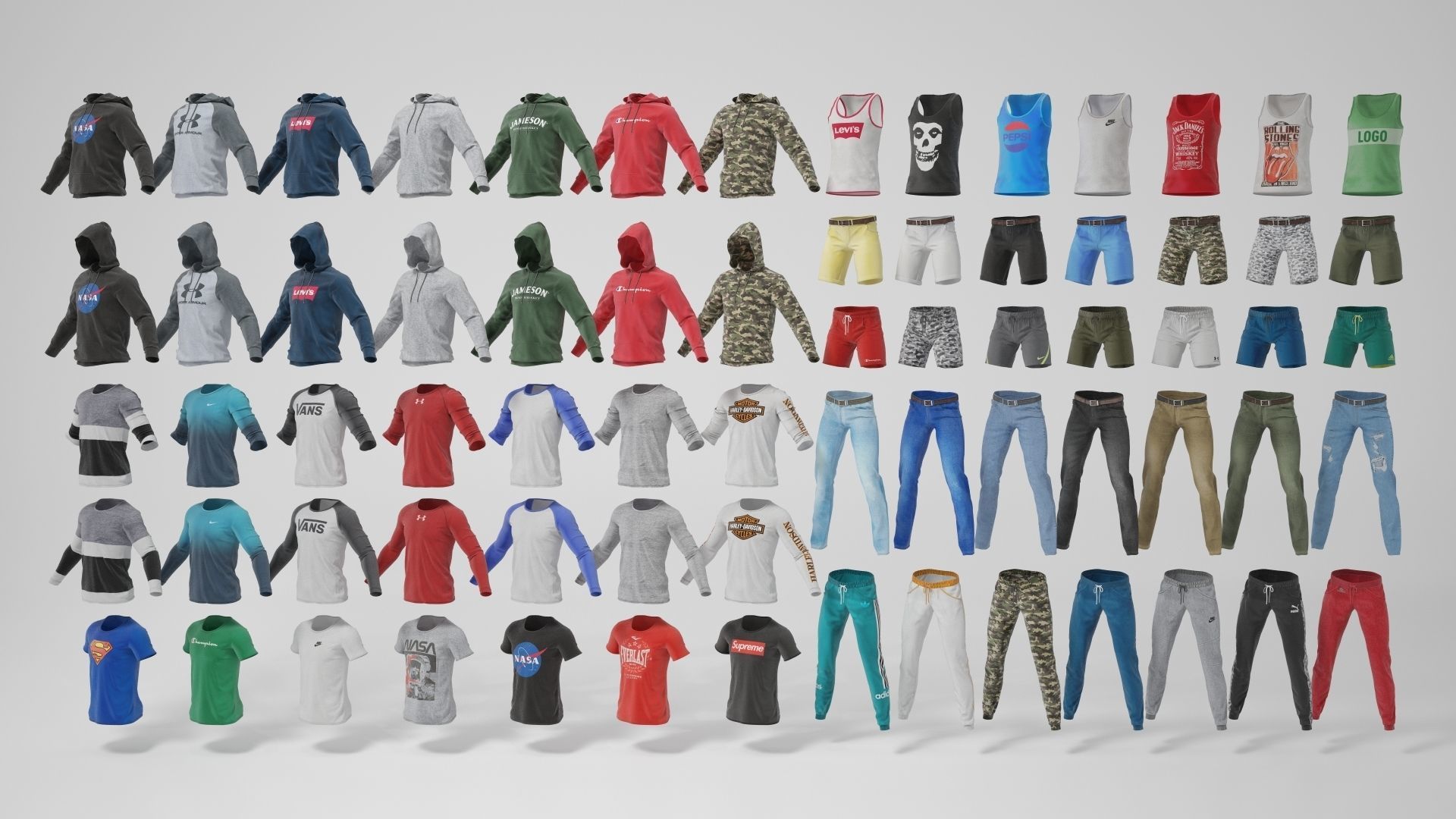 Male mannequins whith clothes  FULL PACK 3D Model Collection_1