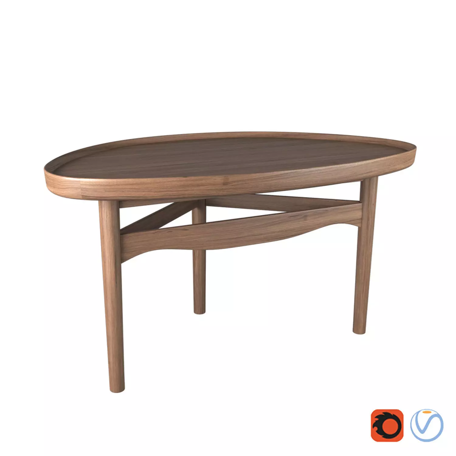 Eye table By Finn juhl 3D model_0