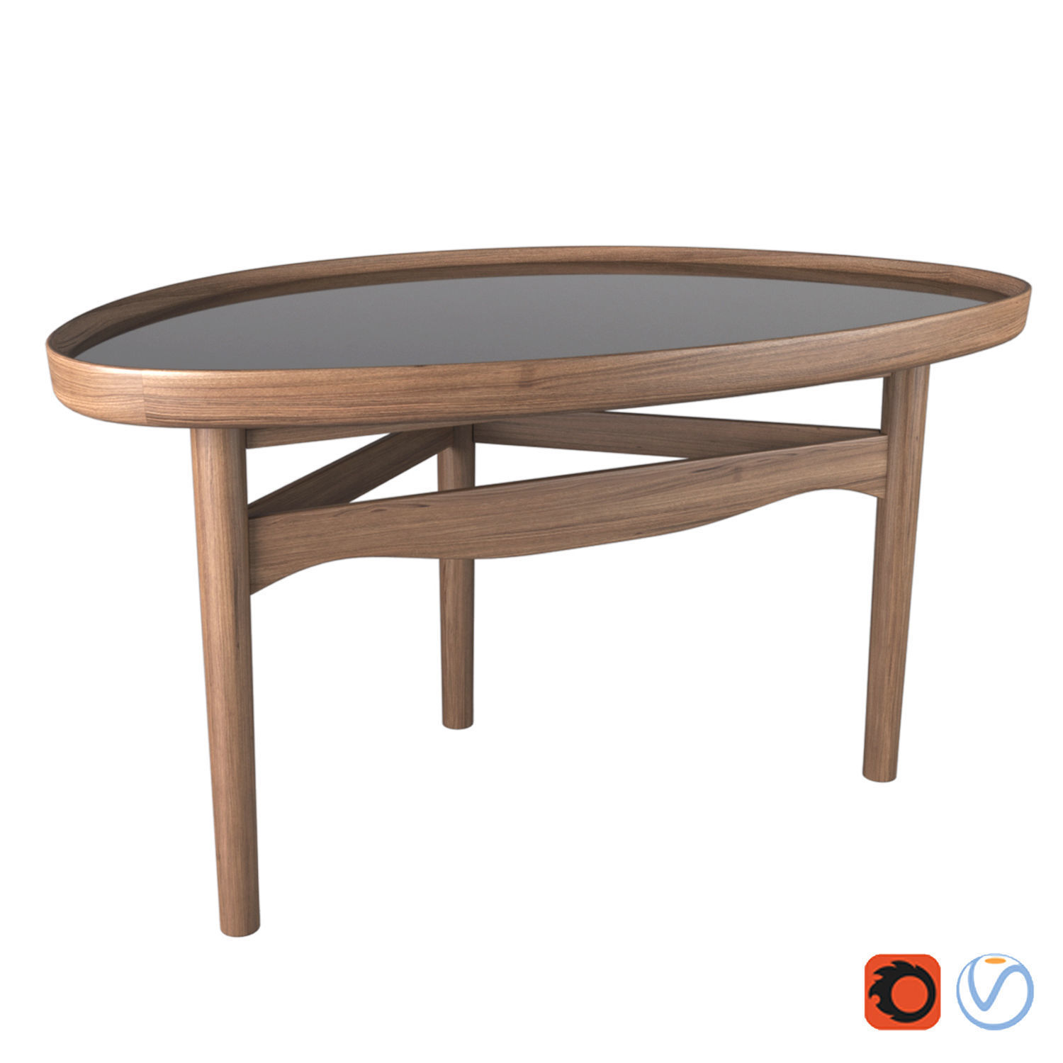 Eye table By Finn juhl 3D model_1