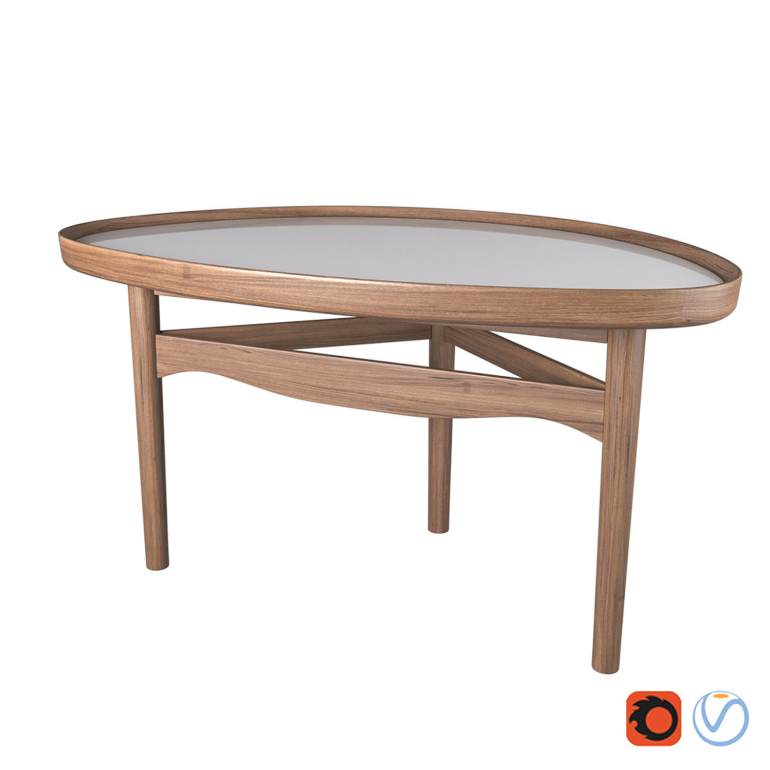 Eye table By Finn juhl 3D model_2