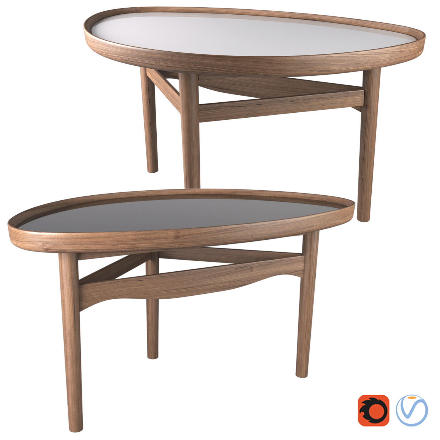 Eye table By Finn juhl 3D model_6