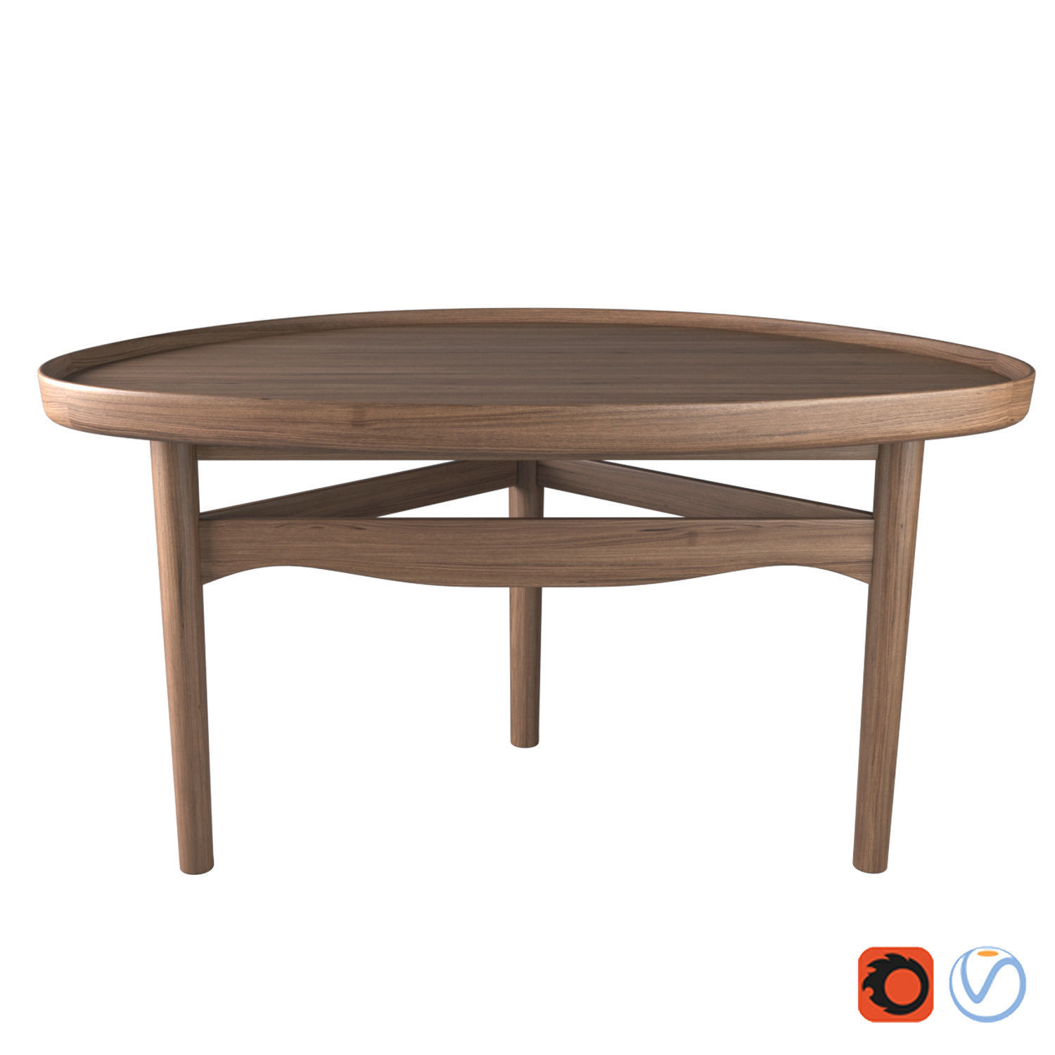 Eye table By Finn juhl 3D model_3