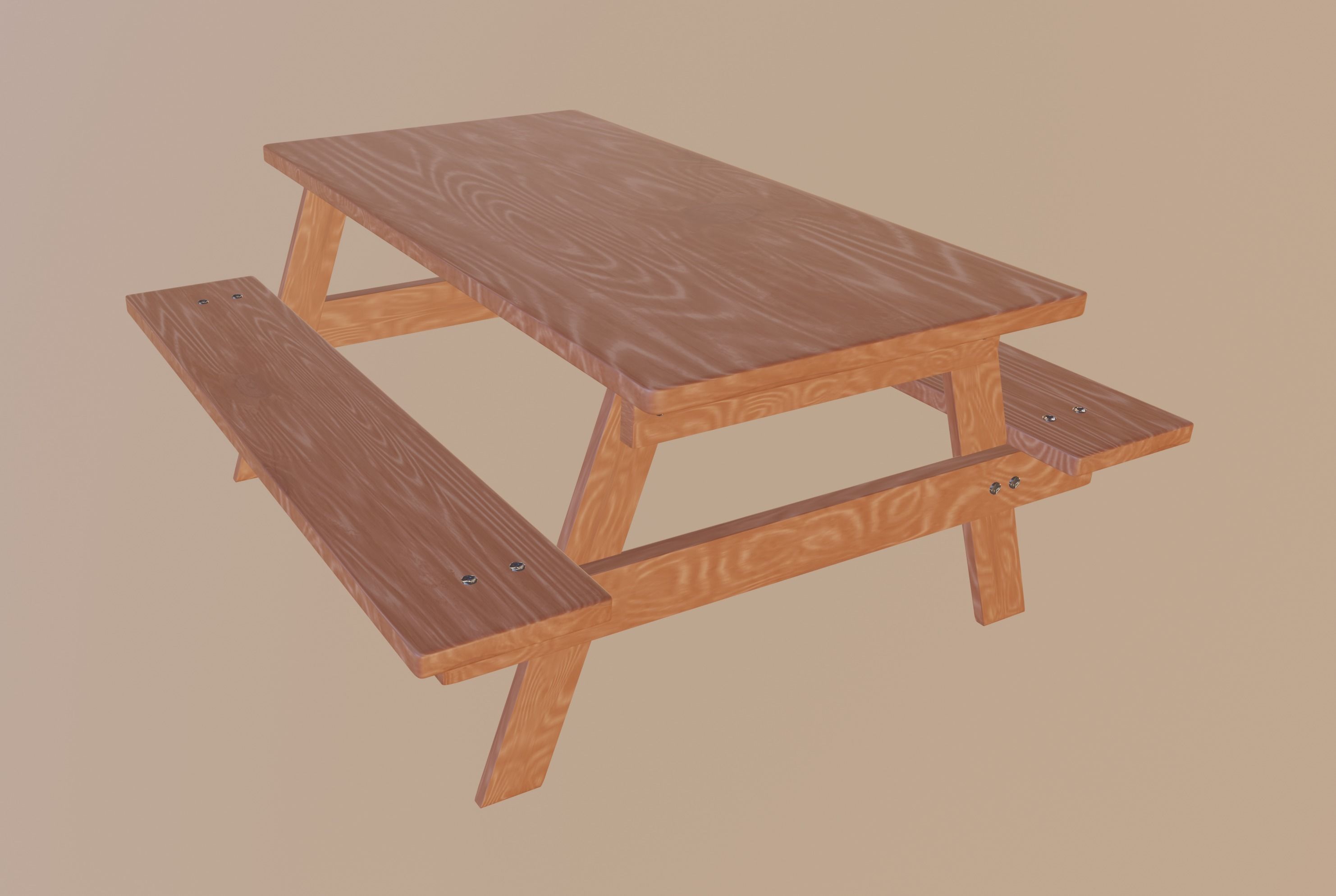 Picnic Table 3D model_3