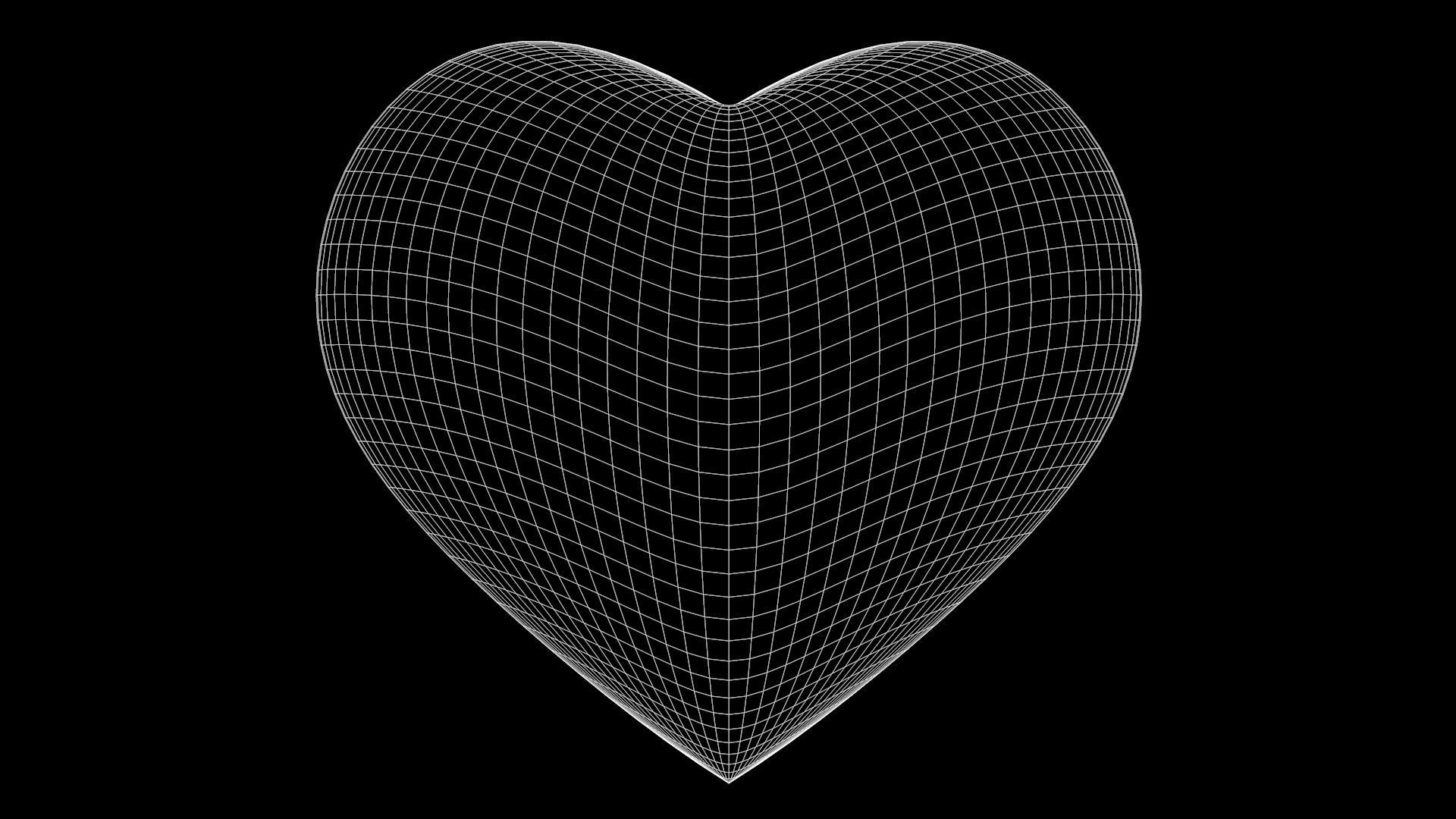 Rough and Glossy Hearts Low-poly 3D model_11