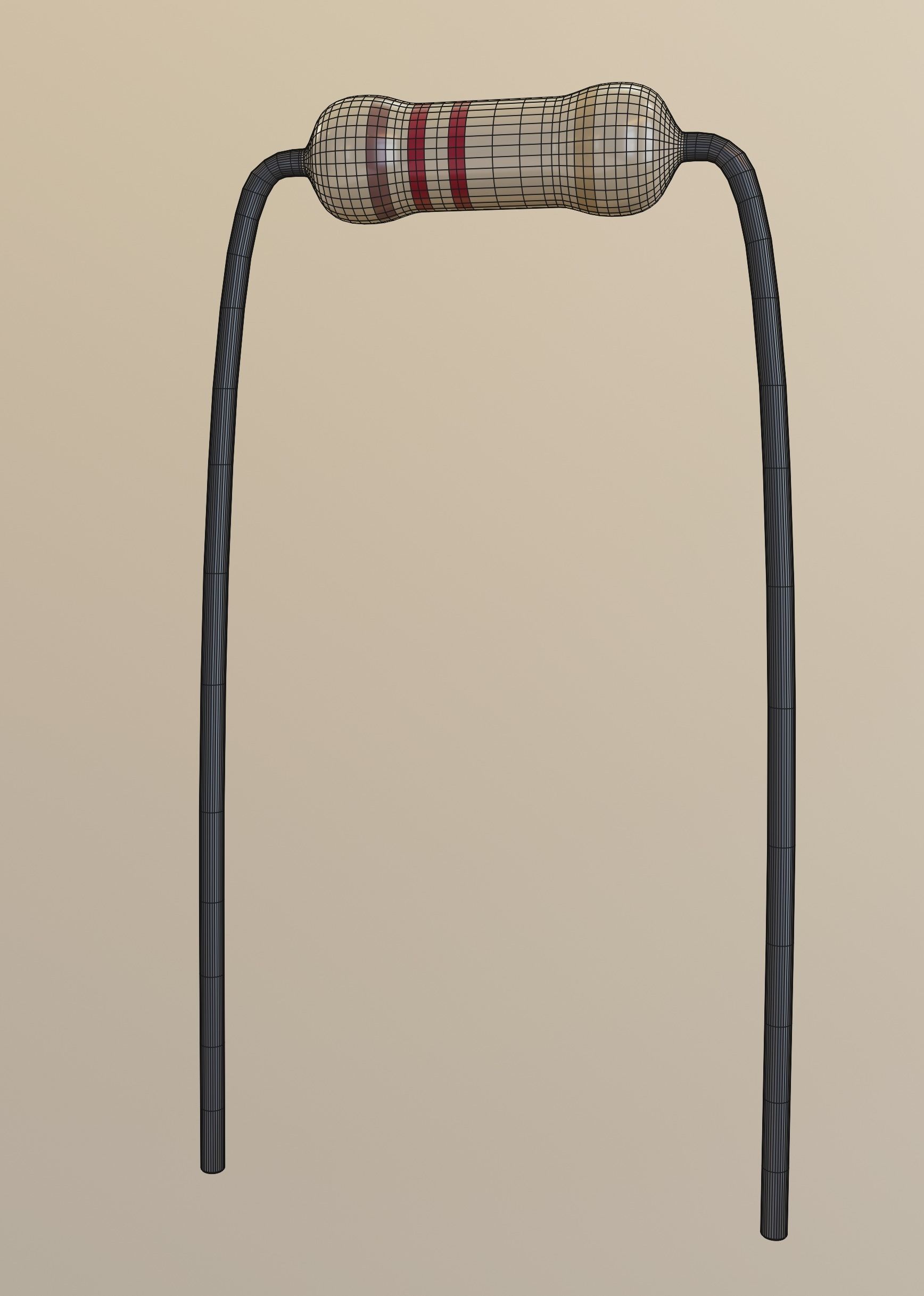 Resistor Low-poly 3D model_9