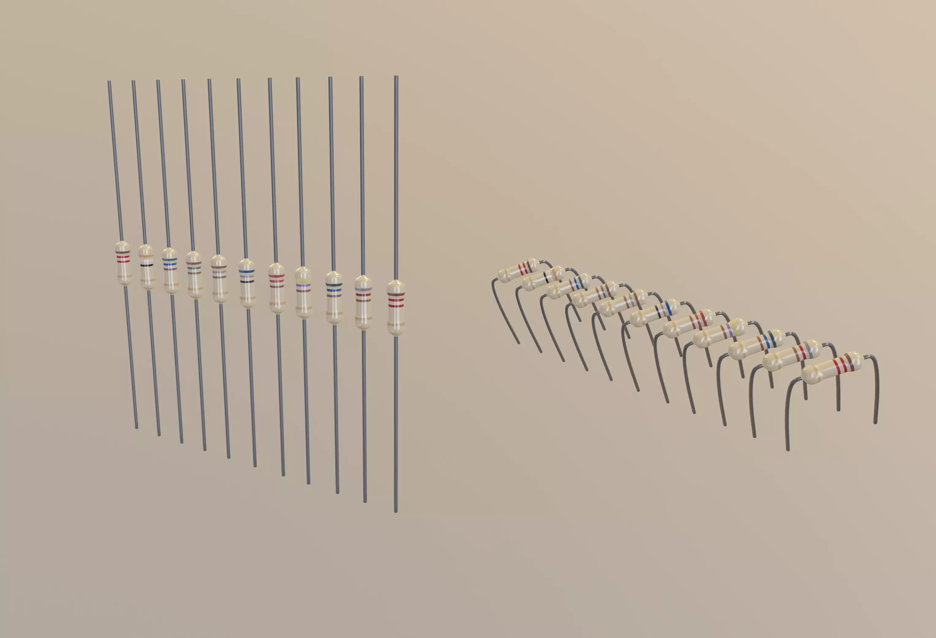 Resistor Low-poly 3D model_0