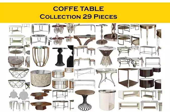 COFFE TABLE Collection 29 Pieces 3d model