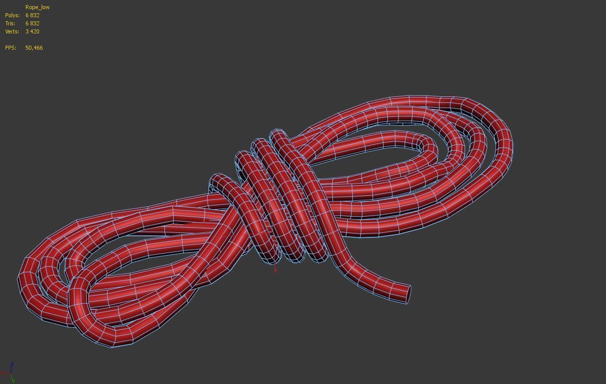 Rope - PBR Game Ready Low-poly 3D model_5