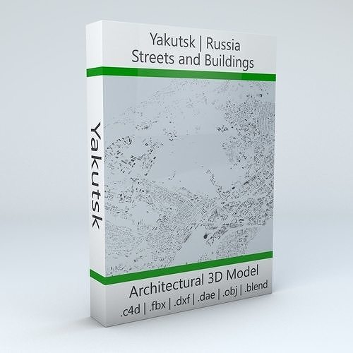Yakutsk Streets and Buildings 3D model