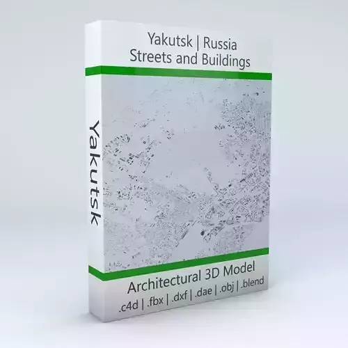 Yakutsk Streets and Buildings 3D model