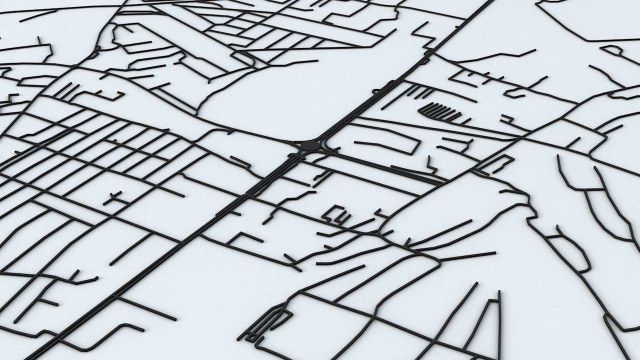 Yakutsk Road Network and Streets 3D model_4