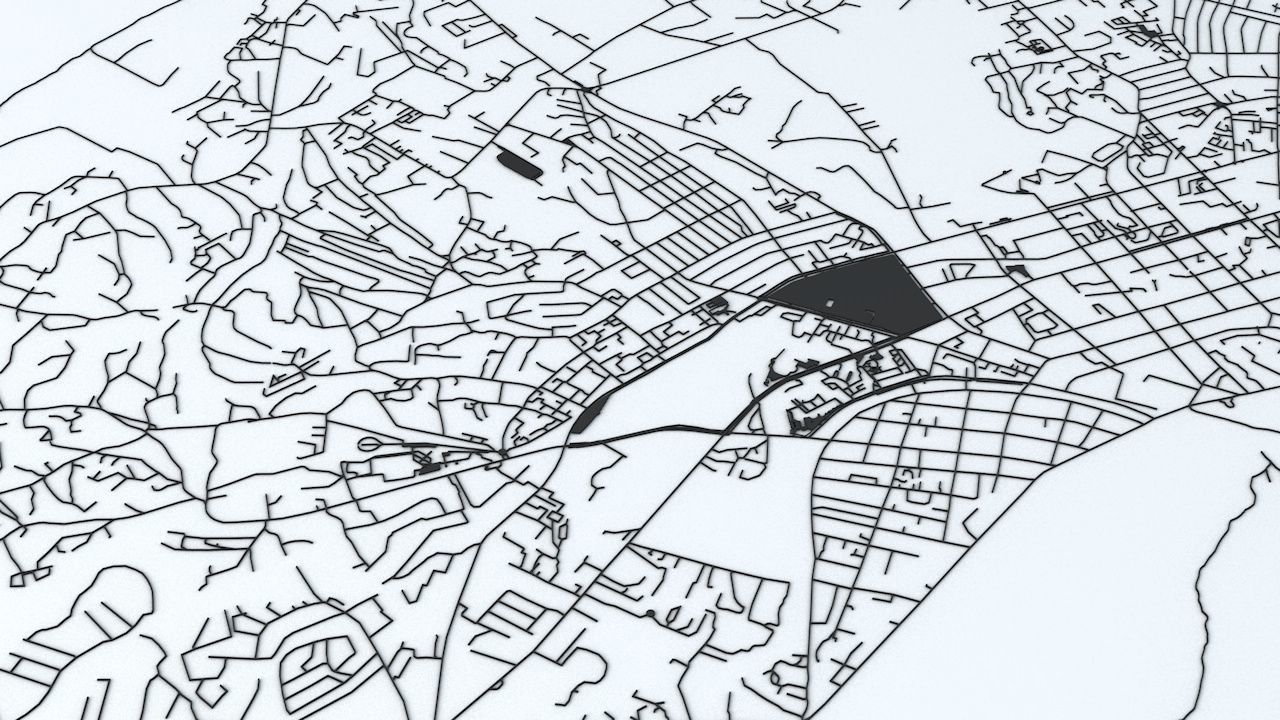 Yakutsk Road Network and Streets 3D model_3