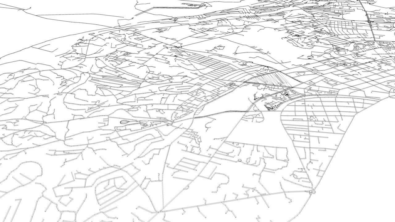 Yakutsk Road Network and Streets 3D model_10