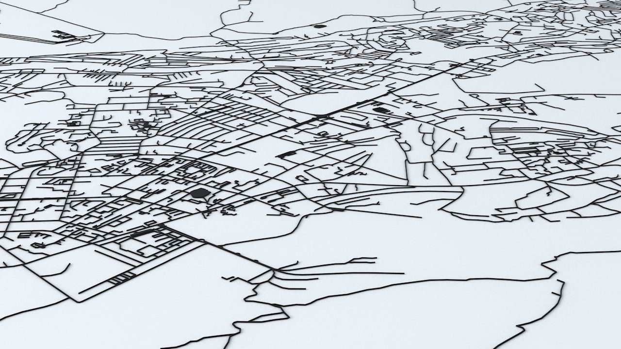 Yakutsk Road Network and Streets 3D model_7