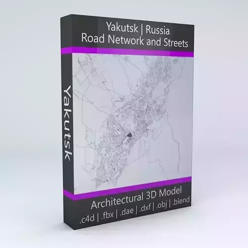 Yakutsk Road Network and Streets 3D model