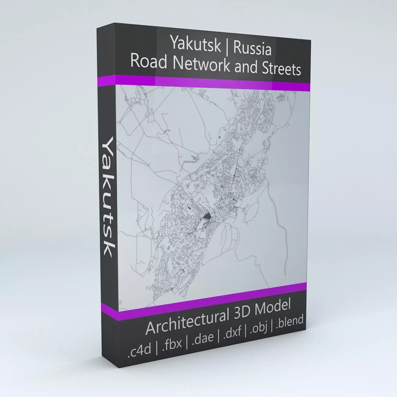 Yakutsk Road Network and Streets 3D model_0