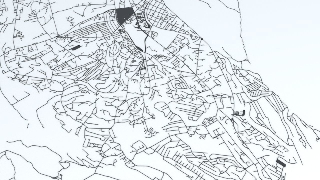 Yakutsk Road Network and Streets 3D model_5