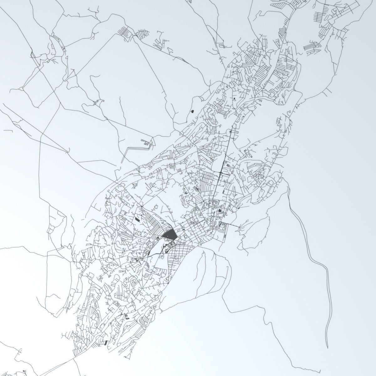 Yakutsk Road Network and Streets 3D model_2