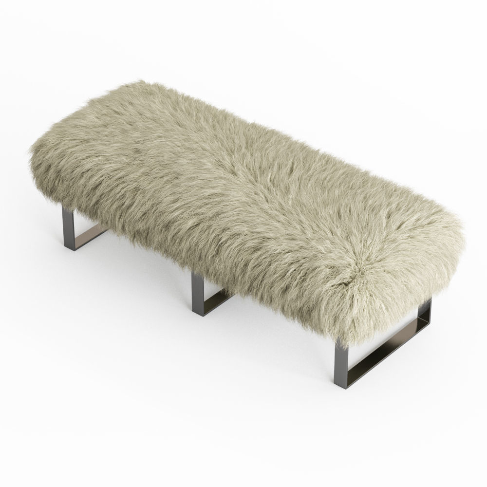 Mongolian Fur Bench 3D model_1