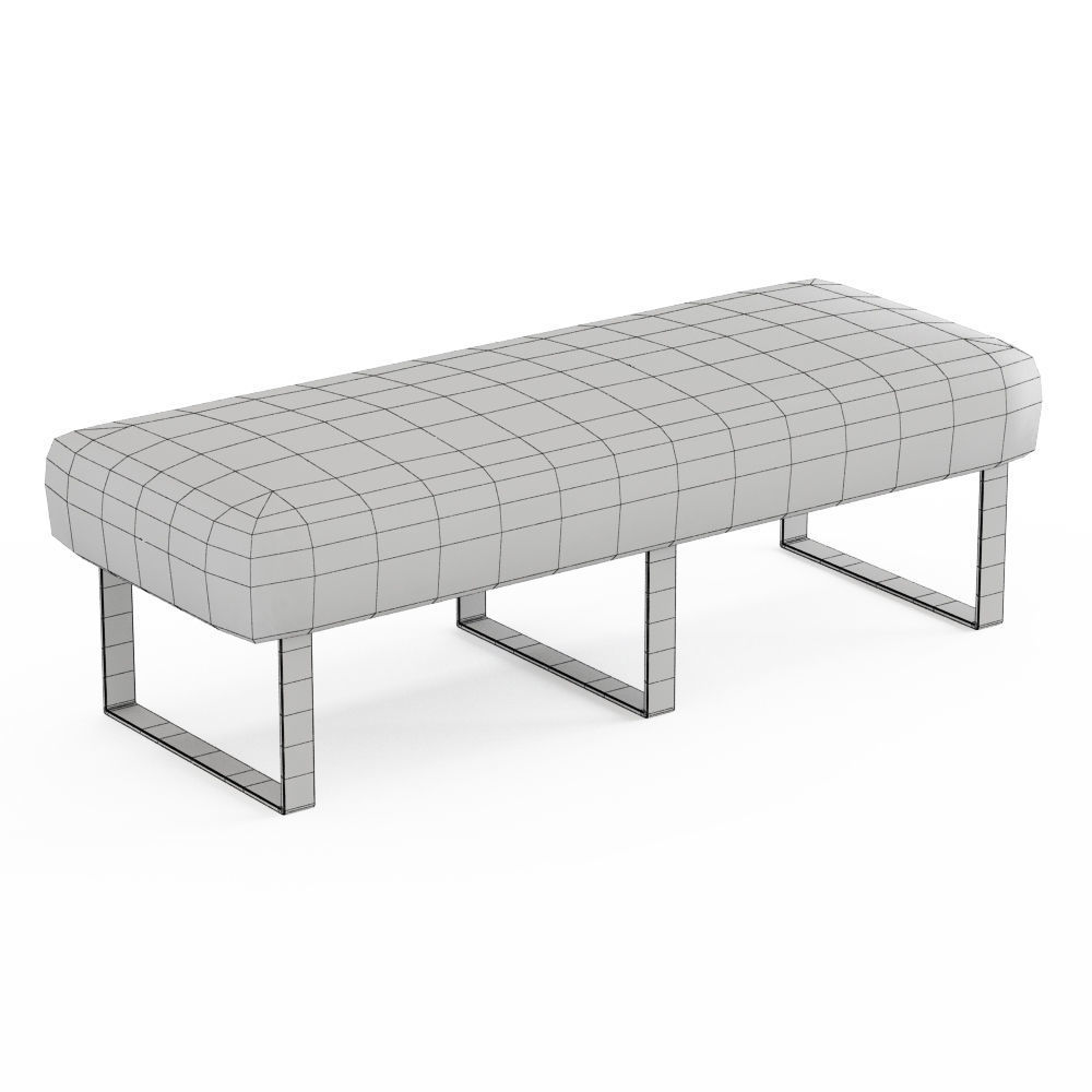 Mongolian Fur Bench 3D model_4