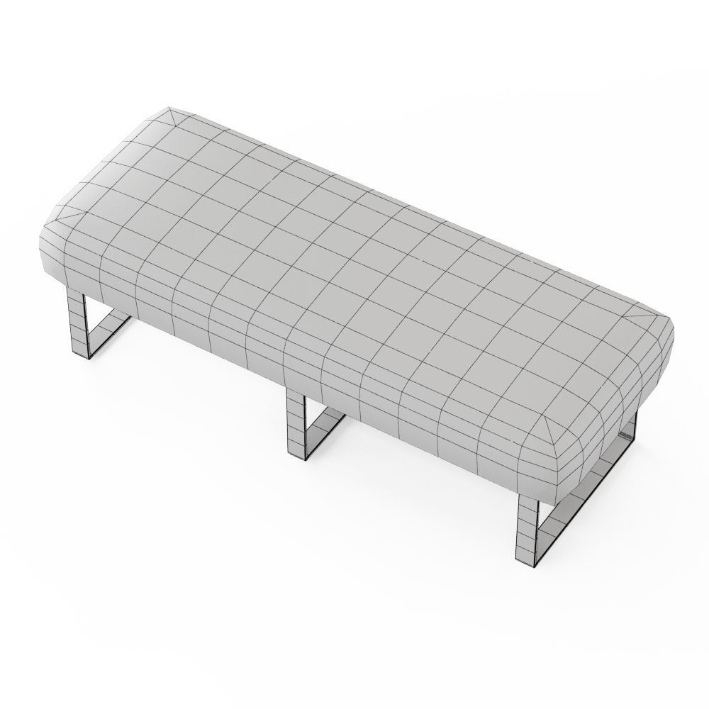 Mongolian Fur Bench 3D model_5