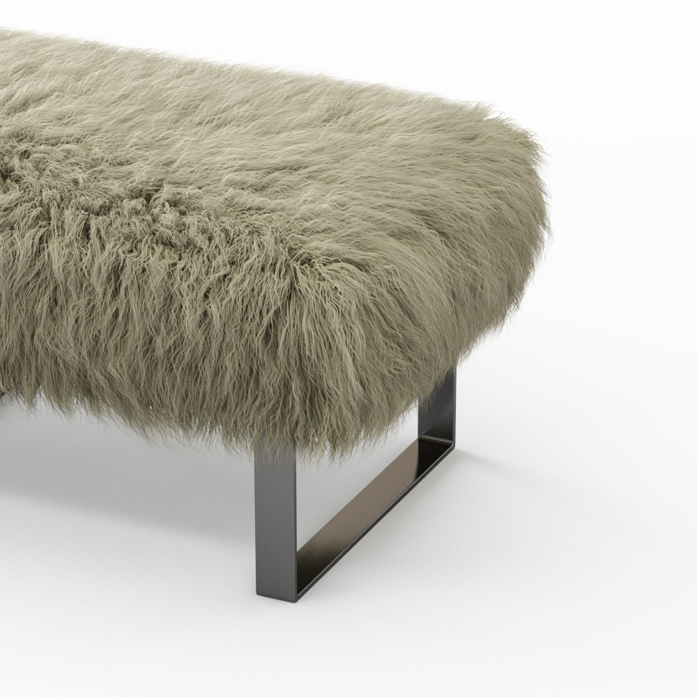 Mongolian Fur Bench 3D model_3