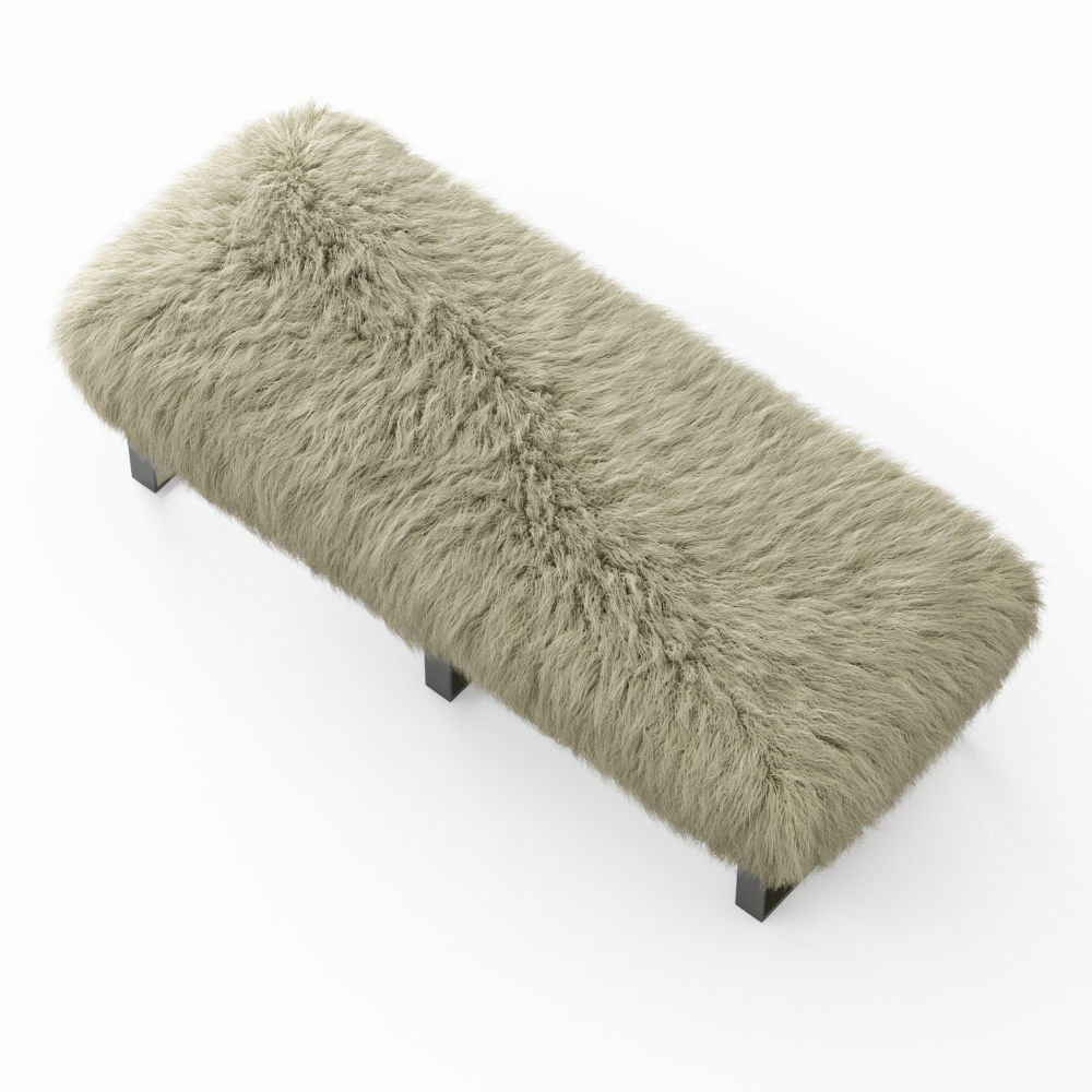 Mongolian Fur Bench 3D model_2