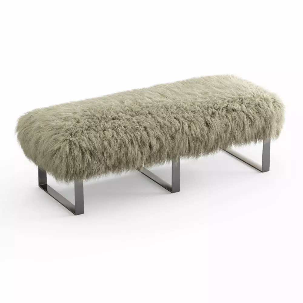 Mongolian Fur Bench 3D model_0