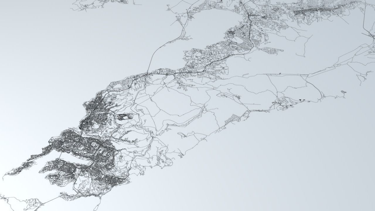 Vladivostok Road Network and Streets 3D model_1