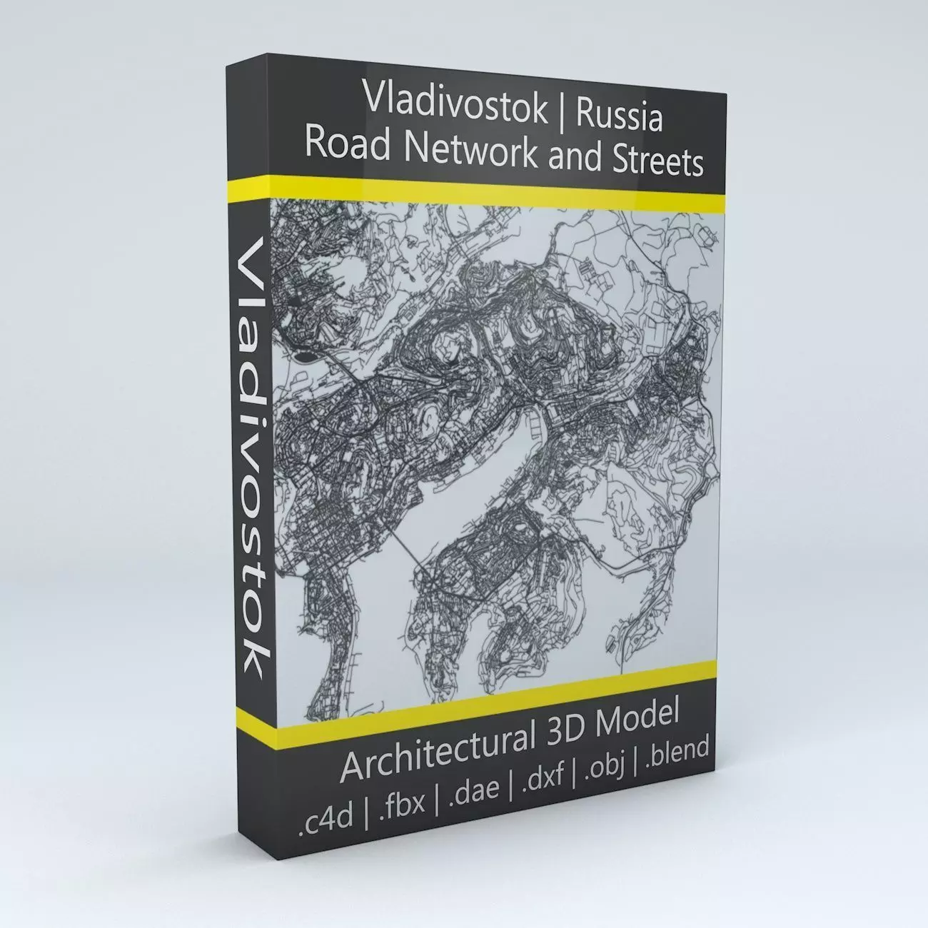 Vladivostok Road Network and Streets 3D model_0