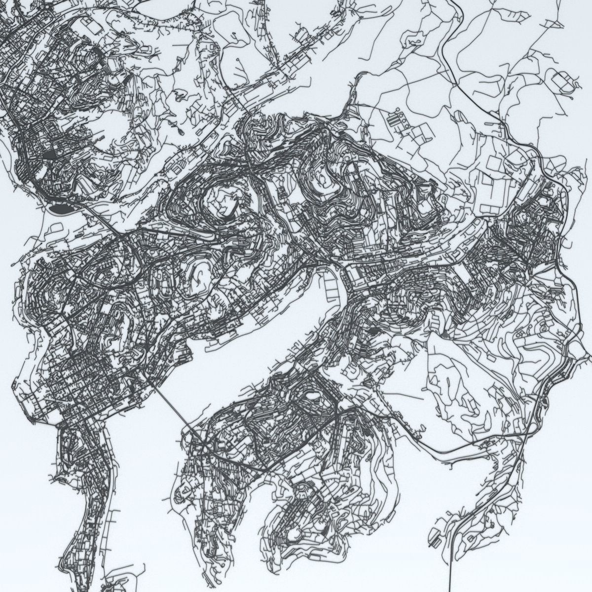 Vladivostok Road Network and Streets 3D model_7