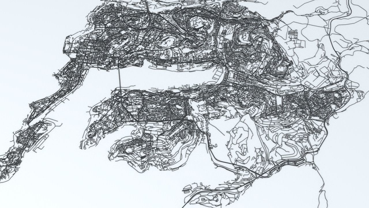 Vladivostok Road Network and Streets 3D model_2