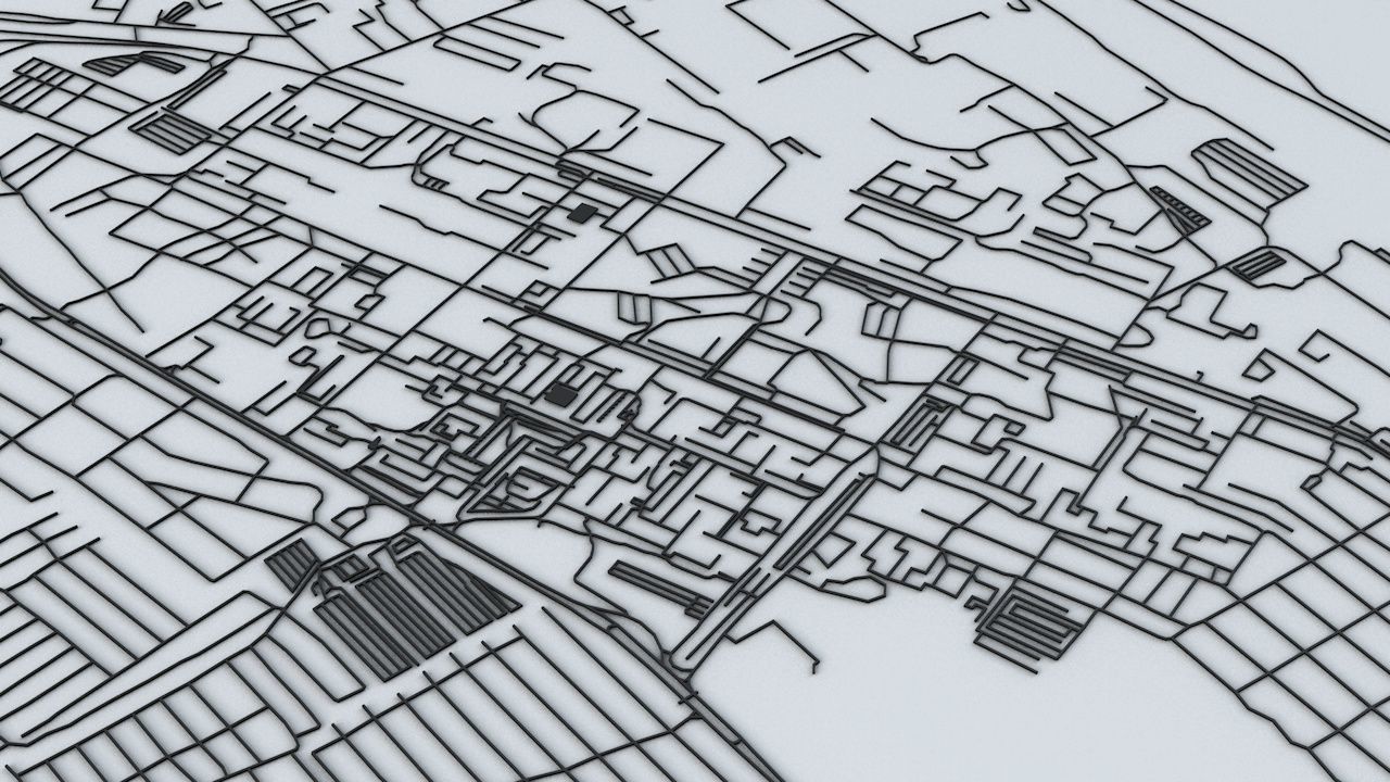 Irkutsk Road Network and Streets 3D model_5