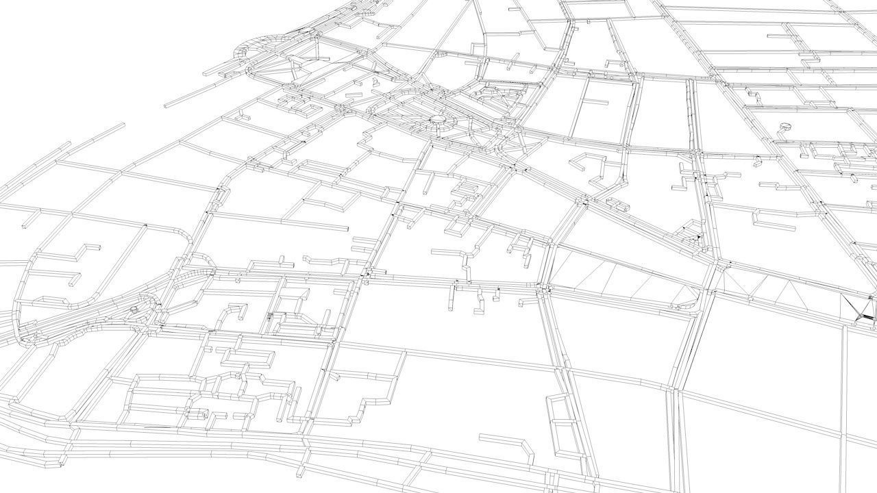 Irkutsk Road Network and Streets 3D model_11