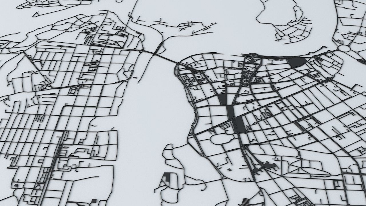 Irkutsk Road Network and Streets 3D model_2