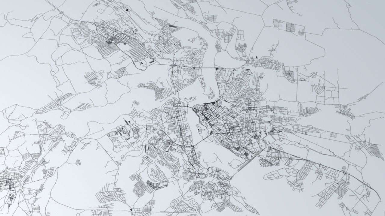 Irkutsk Road Network and Streets 3D model_1