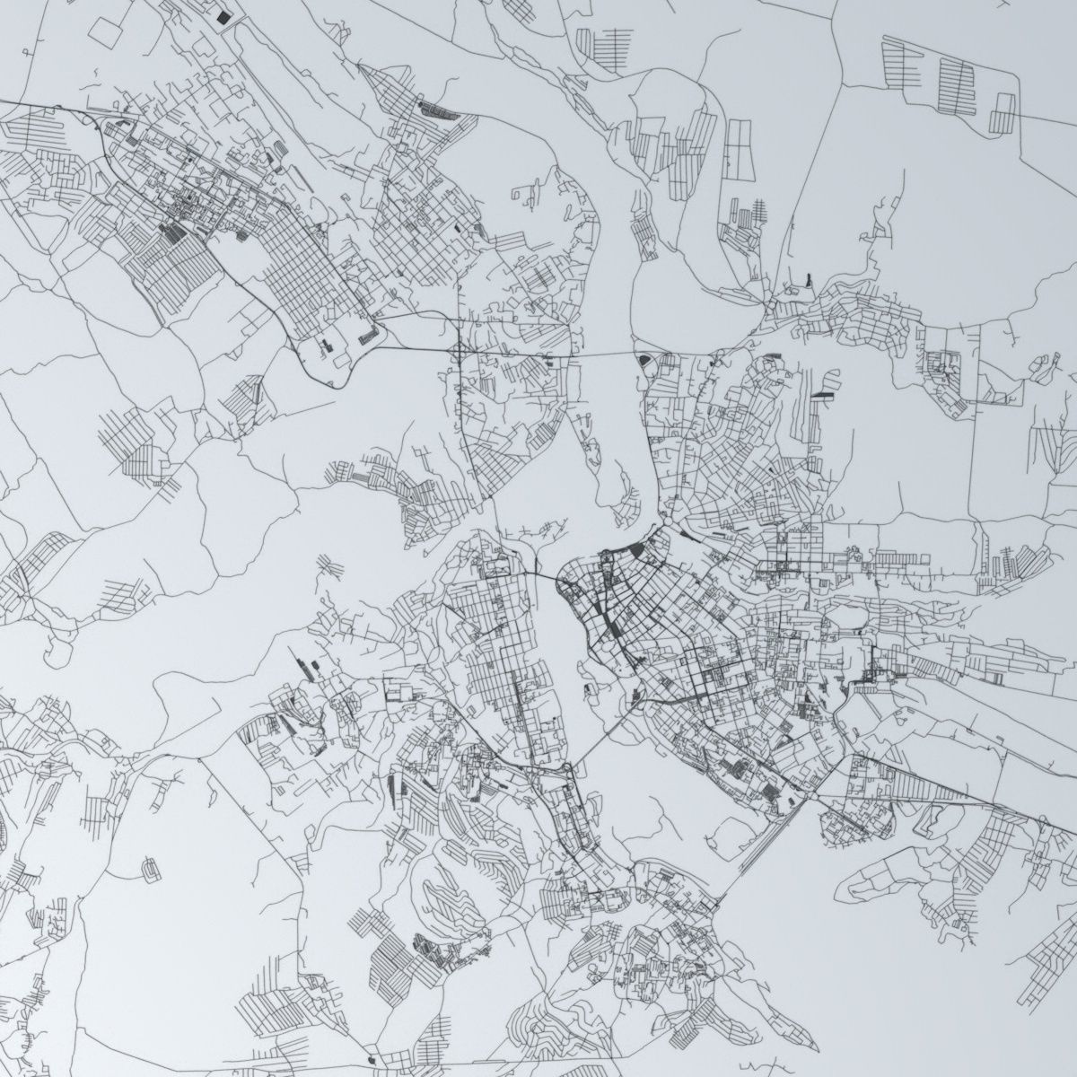 Irkutsk Road Network and Streets 3D model_7