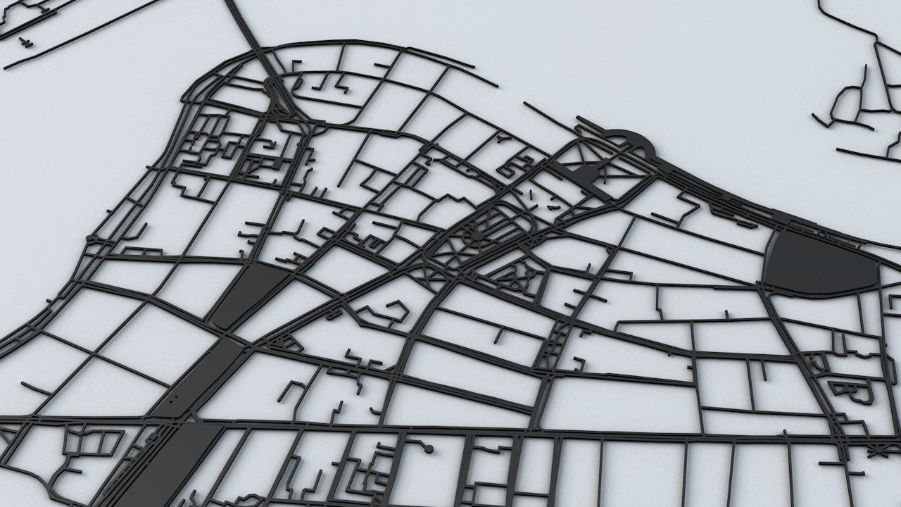 Irkutsk Road Network and Streets 3D model_3