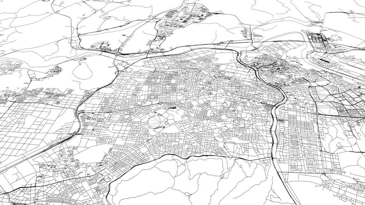 Daegu Road Network and Streets 3D model_3