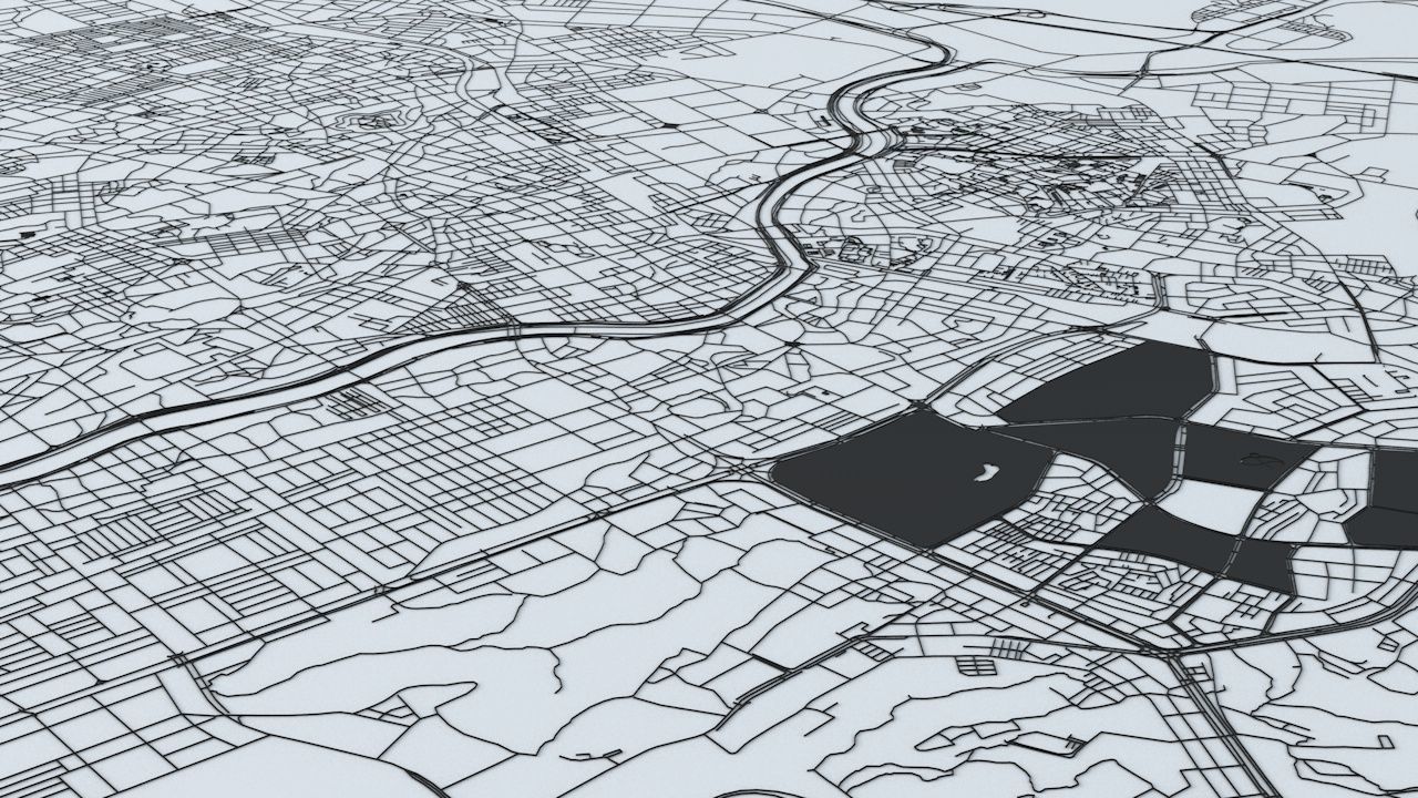 Daegu Road Network and Streets 3D model_13